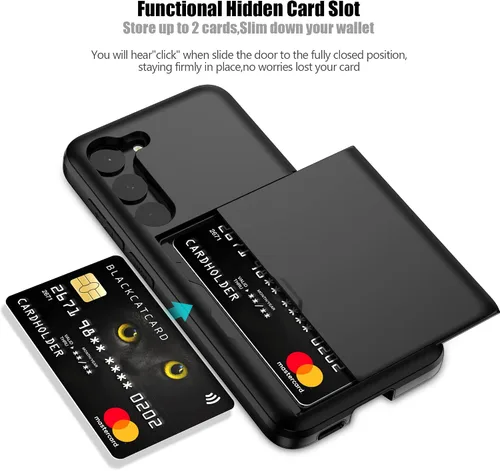 Vista 2 de Nvollnoe Funda para Samsung S23 con tarjetero 5G de 6.1 pulgadas, delgada, de doble capa, resistente, protector para Galaxy S23, funda con ranura