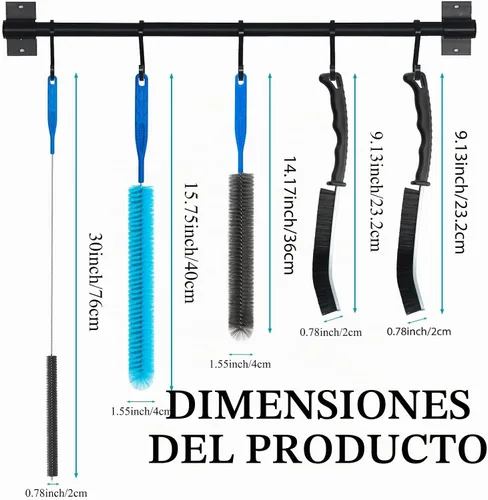 Vista 2 de Kit limpiador de ventilación de secadora - Cepillo largo de limpieza de ventilación de secadora, removedor de pelusa para secadora, kit de limpieza