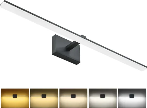 Vista 41 de Luz de tocador de baño negra de 32 pulgadas, LED moderna, 3CCT, regulable, 24 W, luminarias de baño sobre espejo 3000 K/4500 K/6000 K, 3