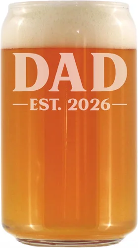 Vista 16 de Dad Est 20XX - Vaso de cerveza para padres primerizos, regalo personalizado de 16 onzas