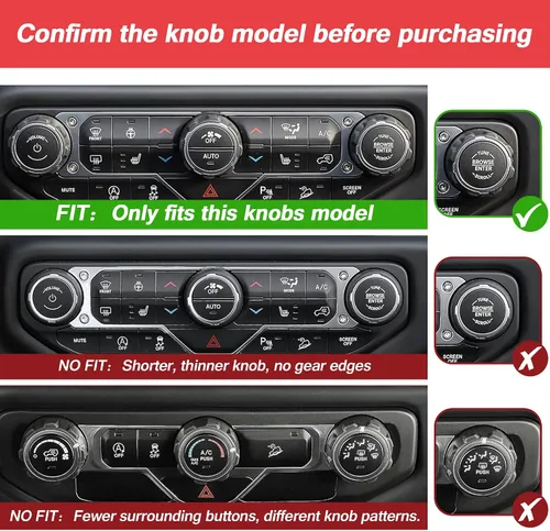Vista 2 de para Jeep Wrangler JL JLU 2018-2026 y accesorios Gladiator JT 2020-2026, juego de 10 pomos de aluminio y cubierta de botón para interruptor de Rojo