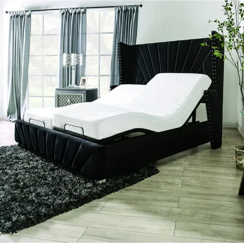 Vista 2 de HOMES: Inside + Out Tranquil - Marco de cama ajustable de metal moderno y tamaño King y control remoto inalámbrico con posiciones programables
