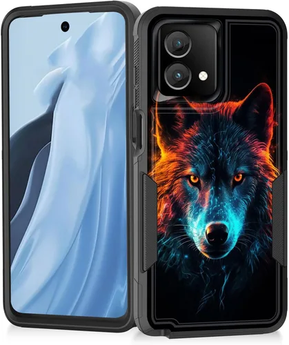 Vista 190 de Funda para Moto G Play 4G 2024, resistente de doble capa híbrida de policarbonato duro, goma suave, a prueba de golpes, funda protectora resistente