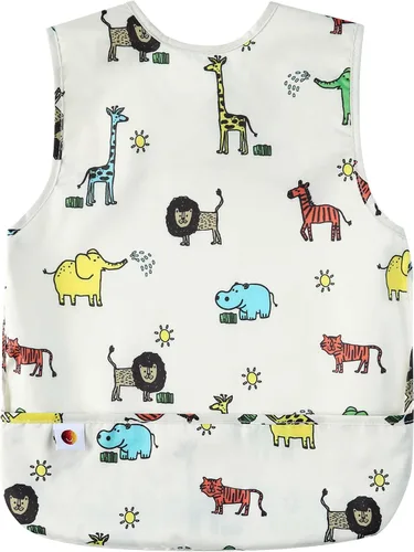 Vista 7 de Babero para comer – Babero impermeable para bebé, delantal portátil a prueba de desorden