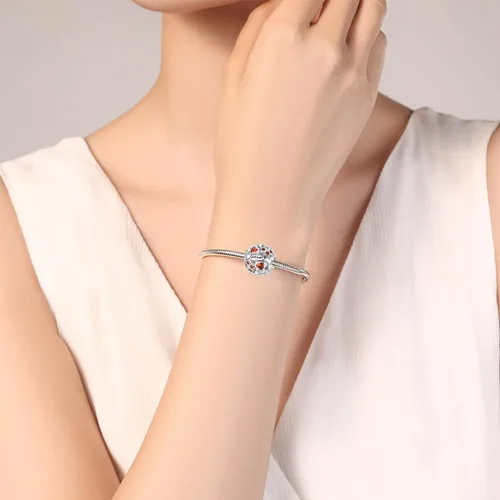 Vista 3 de Abalorio de Piedra Natal de Trébol de la Suerte 925 Plata de Ley para Pulseras y Collares de Pandora Joyería para Mujeres Regalos de Cumpleaños
