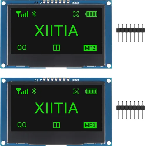 Vista 10 de 2 unids 2.42 pulgadas 128x64 OLED LCD módulo SSD1309 7 Pin SPI/IIC I2C interfaz serie para Arduino UNO R3 (luz azul)