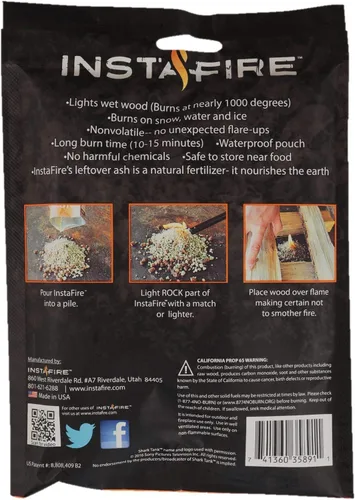 Vista 2 de Insta-Fire Apple Blend - Iniciador de fuego granulado, totalmente natural, ecológico, enciende fuego en cualquier clima, bolsas de 1.75 onzas