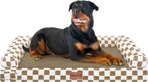 Vista 8 de NANUYA - Cama ortopédica para perros de tamaño mediano/grande, lavable: Camas con almohada para perros de tamaño mediano/grande, sofá de espuma