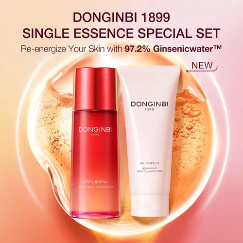Vista 2 de Donginbi Set especial de esencia única 1899, regalos de Año Nuevo para mujeres, esencia facial de ginseng rojo coreano para resplandor y reparación