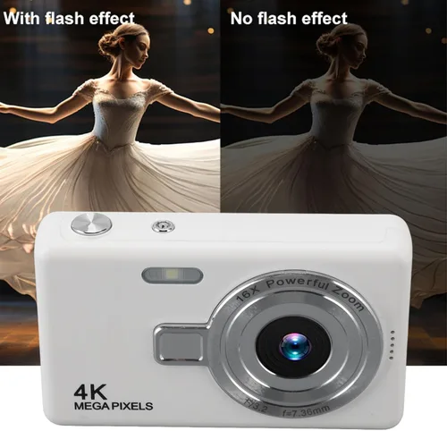 Vista 6 de Cámara digital para fotografía, 1080P, compatible con 64 GB expandible, cámara compacta para apuntar y disparar, zoom 16X, anti vibración, cámaras