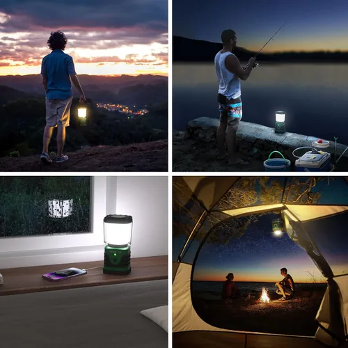 Vista 8 de Lighting EVER Linterna LED de Camping de 1000LM Recargable, Banco de Energía de 4400mAh, Esencial de Camping con 4 Modos de Luz, Linterna Lámpara