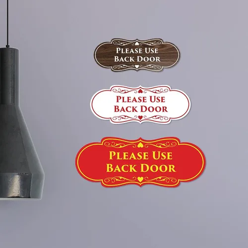 Vista 5 de Signs ByLITA Designer Please Use - Puerta trasera (negro) - Pequeño, 1 paquete