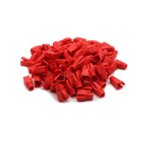 Vista 10 de Cable Ethernet RJ45 de plástico blando cubierta de botas de red de alivio de tensión CAT6A CAT7 CAT8 100 unidades (morado)