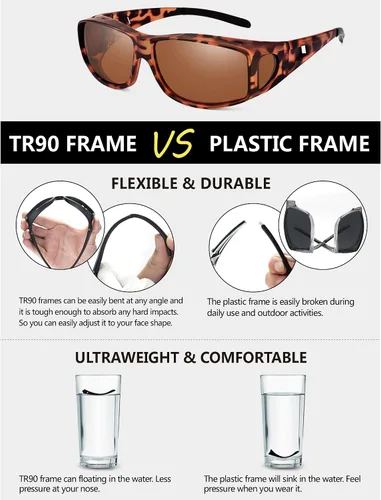 Vista 26 de Night Vision Driving Glasses for Men & Women - Polarized Anti Glare Fit Overs with Wrap-Around HD Yellow Lens