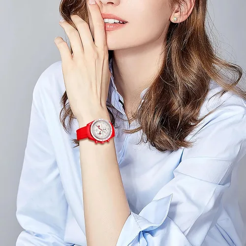 Vista 6 de Compatible con Omega X Swatch Moonswatch Speedmaster, correa de reloj de goma en relieve de 0.787 pulgadas para Omega x Swatch Speedmaster