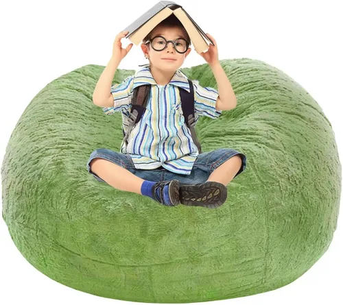 Vista 67 de BCU Funda para Silla Puf Ultra Suave Esponjosa de Piel Sintética Falsa Funda para Puf de Felpa Funda para Sillas de Sala de Estar para Adultos