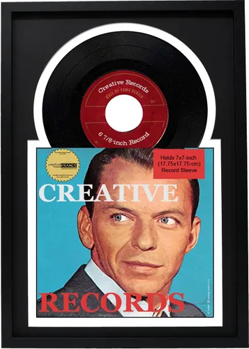 Vista 9 de Creative Picture Frames Marco de disco individual de vinilo de 7 pulgadas con doble paspartú negro y negro de 6 7/8 pulgadas y cubierta de 7 x 7