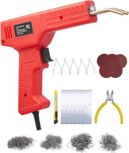 Vista 12 de VEVOR Kit de soldador de plástico, soldador de plástico de doble potencia de 60 W/100 W, con 3 puntas de soldadura y 20 varillas de soldadura