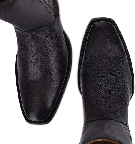 Vista 7 de Cuadra Bota de Hombre en Piel de Ciervo con Cremallera Negro