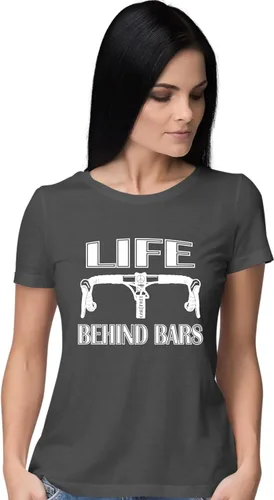 Vista 8 de Go All Out Camiseta divertida de bicicleta para mujer Life Behind Bars