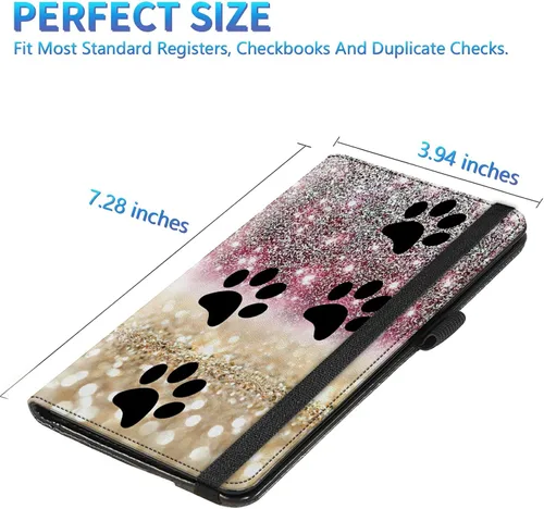 Vista 165 de Funda para chequera para hombres y mujeres, cartera de cuero RFID con ranuras para tarjetas de crédito, soporte de cheques duplicados personales