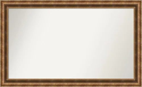 Vista 257 de Amanti Art Espejo de pared personalizado no biselado (25 x 25 pulgadas), marco de bronce acentuado, varios tamaños personalizados, espejo de baño