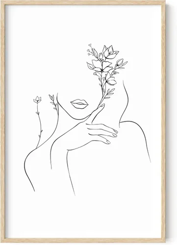Vista 27 de HAUS AND HUES Arte de pared minimalista - Dibujo moderno de líneas abstractas, impresión de boceto femenino simple, obra de arte para el hogar