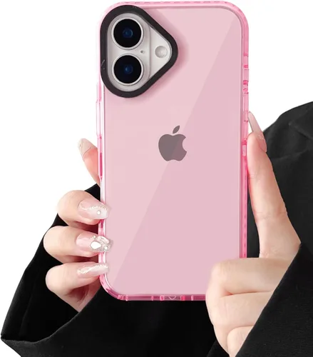 Vista 14 de FABSPARK Para iPhone 16,Neon Clear Bumper Case,Negro