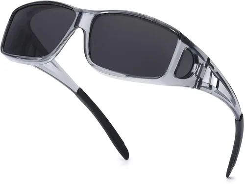 Vista 6 de IGnaef Fit Over Glasses Sunglasses for Men Women C01 Azul Azul Espejo