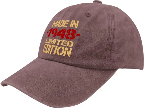 Vista 2 de Gorra de béisbol hecha en 1948 edición limitada para hombre, divertida gorra de béisbol ajustable