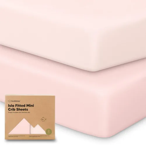 Vista 32 de Sábanas ajustadas para Pack and Play - Paquete de 2 sábanas mini para cuna para Pack N Play, colchón 38x26, ropa de cama suave y acogedora