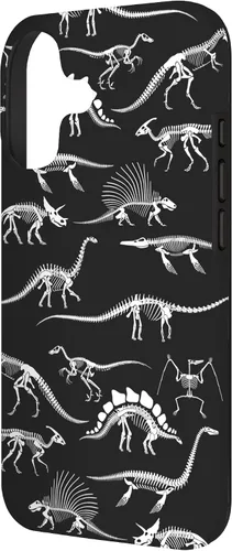 Vista 2 de Funda para iPhone 17 con diseño de huesos de dinosaurio fosilizado con animales prehistóricos
