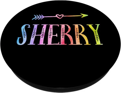 Vista 2 de Sherry Gift Black Pastel Watercolor Heart Arrow Sherry - PopSockets Grip and Stand for Phones and Tablets