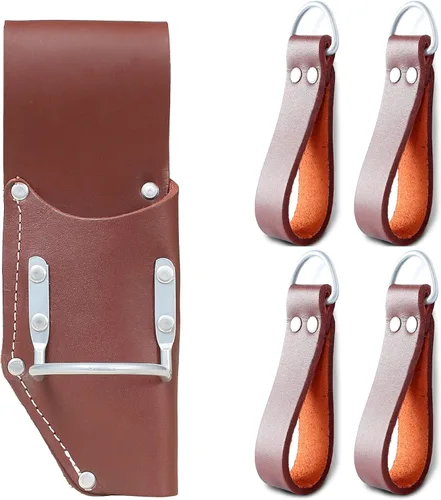 Vista 8 de Cinturón de herramientas de cuero Daisy, PRO-303 cuero premium curtido al aceite con 27 bolsillos, bolsa de herramientas de alta resistencia