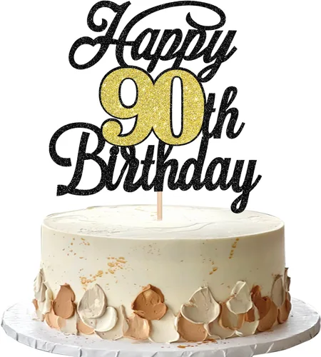 Vista 64 de Rsstarxi 1 paquete de decoración para tarta de cumpleaños 8 con purpurina negra de 8 años y fabulosos saludos a 8 años de edad, para celebrar el 8º