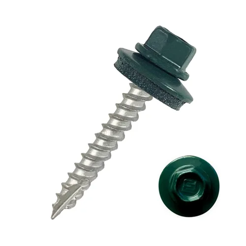 Vista 19 de EAGLE 1 Tornillos para Techos de Metal #10 - Tornillos Autorroscantes con Cabeza Hexagonal Pintada y Arandela de Goma EDPM para Metal a Madera