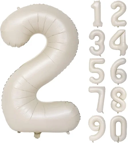 Vista 209 de Globos de 40 pulgadas con números de caramelo, papel de aluminio de helio, globos de látex de Mylar para fiesta de cumpleaños, decoración digital 0
