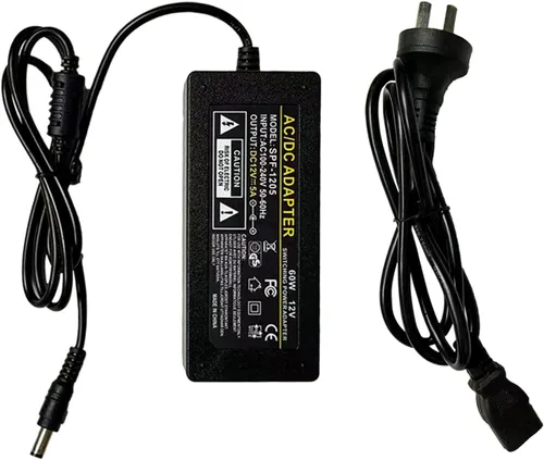 Vista 2 de Neon Sign - Adaptador de fuente de alimentación CC de 12 V, 5 A, 60 W, adaptador de corriente LED con certificación UL, transformador de 120 V CA a