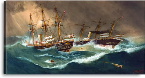 Vista 16 de A&T ARTWORK A Brisk Breeze por Willem van de velde Reproducciones de pintura de velero, impresiones en lienzo giclée para decoración del hogar, 20 x