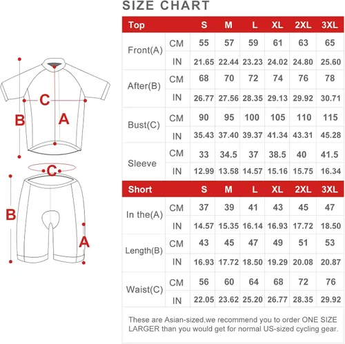 Vista 7 de Ciclismo Jersey Shorts Traje Conjunto - Bicicleta Ciclismo Gear Ropa Manga Corta Camisa 3D Gel Acolchado Transpirable Pantalones Bicicletas F040