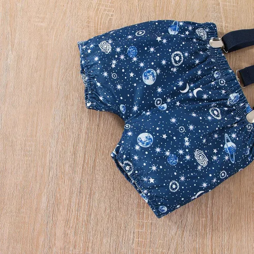 Vista 9 de vivifayee Conjunto de pantalones y tirantes para bebé niño de un primer cumpleaños