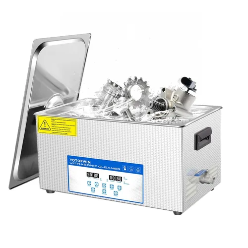 Vista 11 de Limpiador de joyas Máquina ultrasónica profesional Limpiador ultrasónico de laboratorio con temporizador digital y calentador 40KHZ