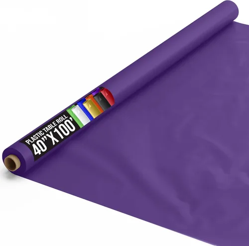 Vista 82 de Exquisito rollo de mantel de mesa de plástico aqua de Party Solids 4 piezas 40" X 300' Rollo de mantel de mesa de plástico - Rollos de mantel