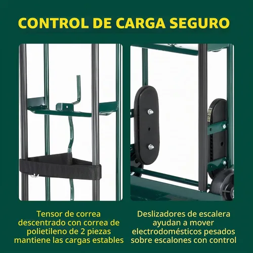 Vista 4 de Harper Trucks 6781 - Camión de mano para electrodomésticos, verde oscuro