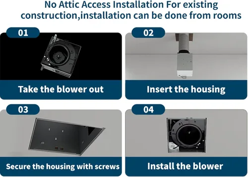 Vista 5 de Extractor de baño 110 CFM, conducto de 4 pulgadas