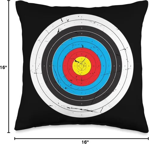 Vista 4 de Archer Gifts Archery Accessories & Stuff (Impresión en la parte posterior) Divertida almohada retro con tiro con arco Target Hunter, 16 x 16