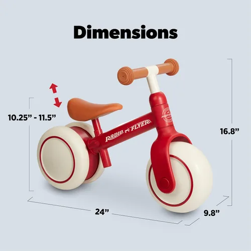 Vista 6 de Radio Flyer Bicicleta de equilibrio Steady Start, para niños de 1 a 3 años
