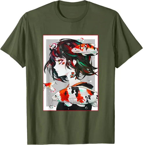 Vista 52 de Camiseta de anime anime japonés estético Otaku Negro