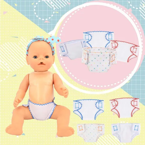 Vista 4 de DC-BEAUTIFUL Juego de 16 pañales para muñecas de bebé, para muñecas de 14 a 18 pulgadas, 16 diferentes ropa interior para muñecas
