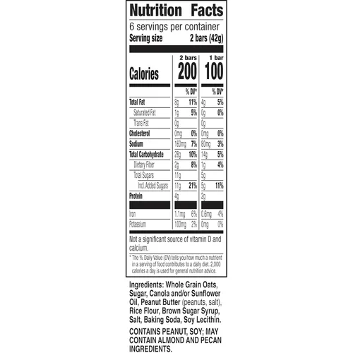 Vista 2 de Nature Valley - Barras de granola crujientes, mantequilla de maní, 12 unidades, 8.94 onzas (6 sobres)